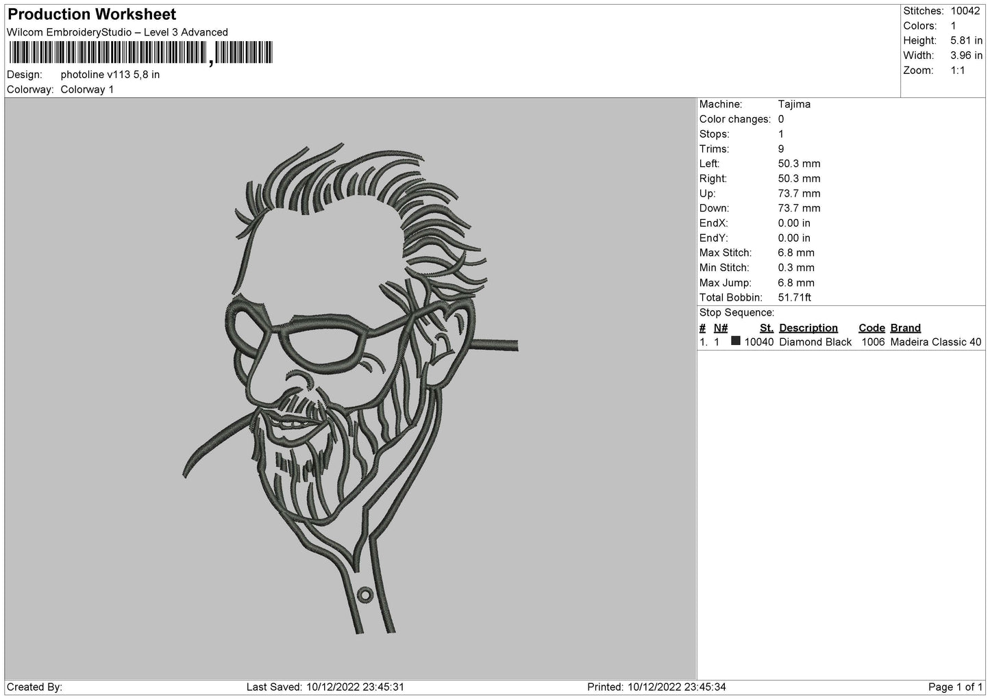 Photoline V113 Embroidery File 6 sizes