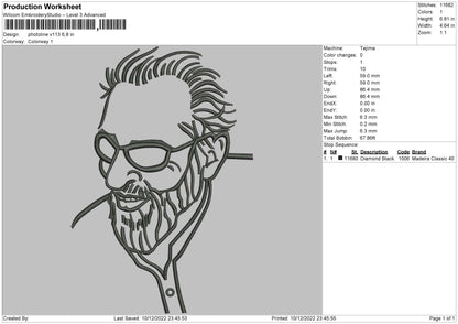 Photoline V113 Embroidery File 6 sizes