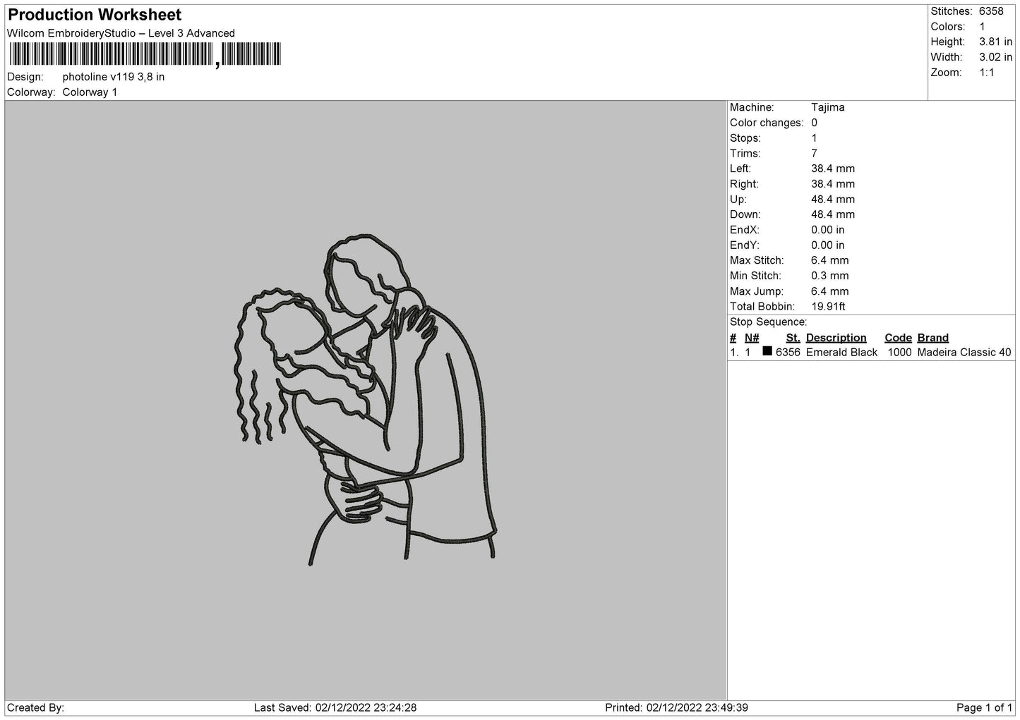 Photoline V119 Embroidery File 6 sizes