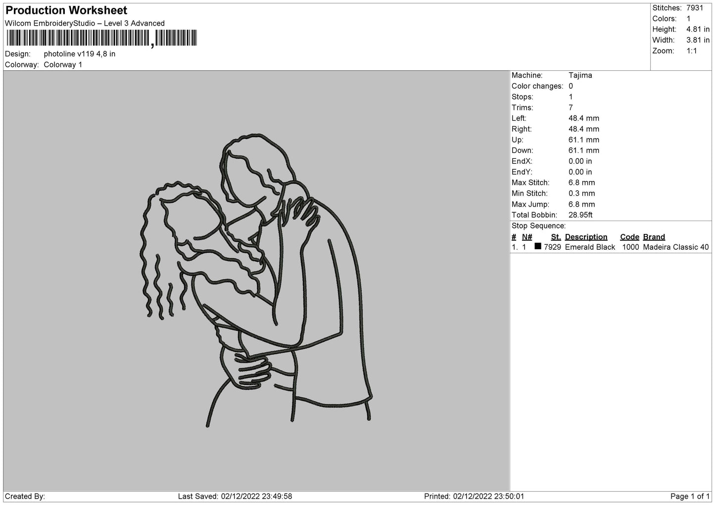 Photoline V119 Embroidery File 6 sizes