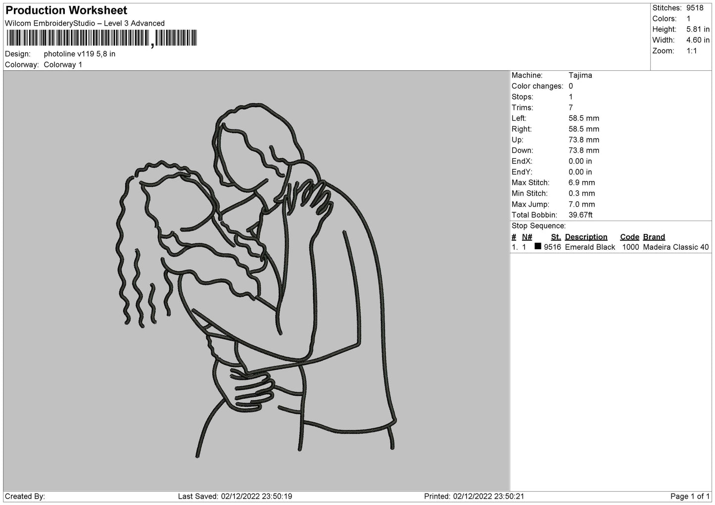 Photoline V119 Embroidery File 6 sizes