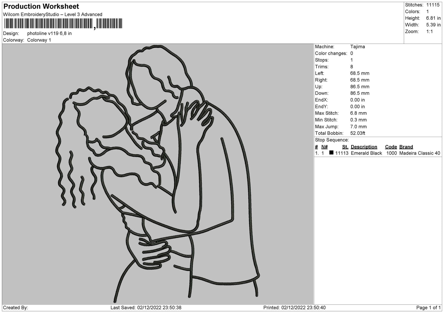 Photoline V119 Embroidery File 6 sizes