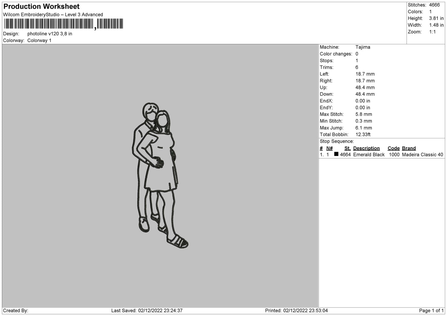 Photoline V120 Embroidery File 6 sizes