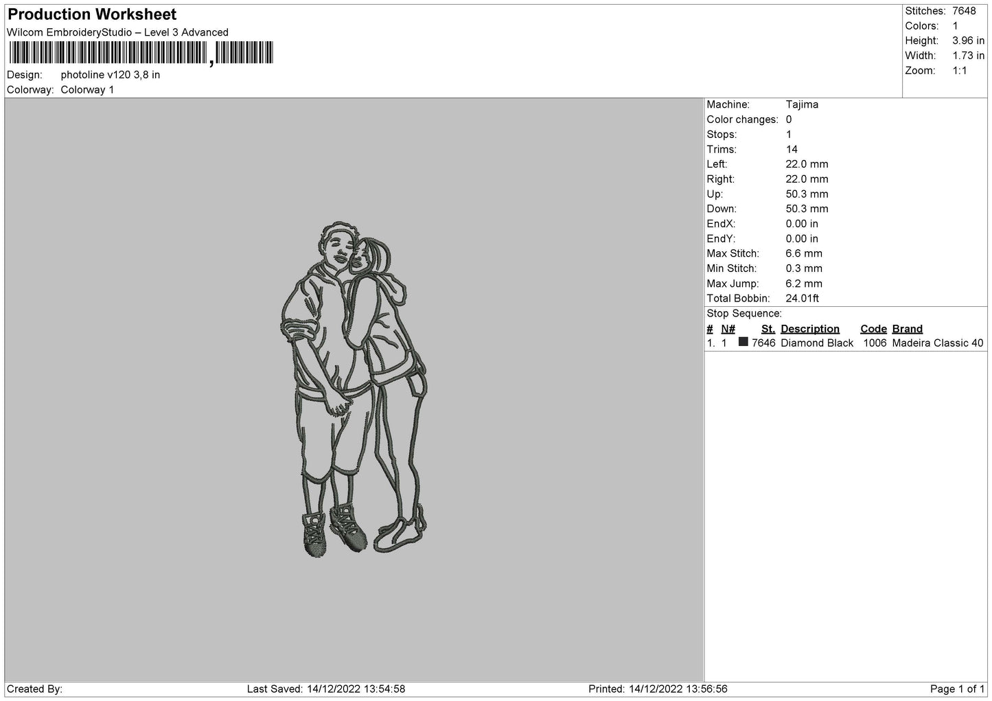 Photoline V120 Embroidery File 6 sizes