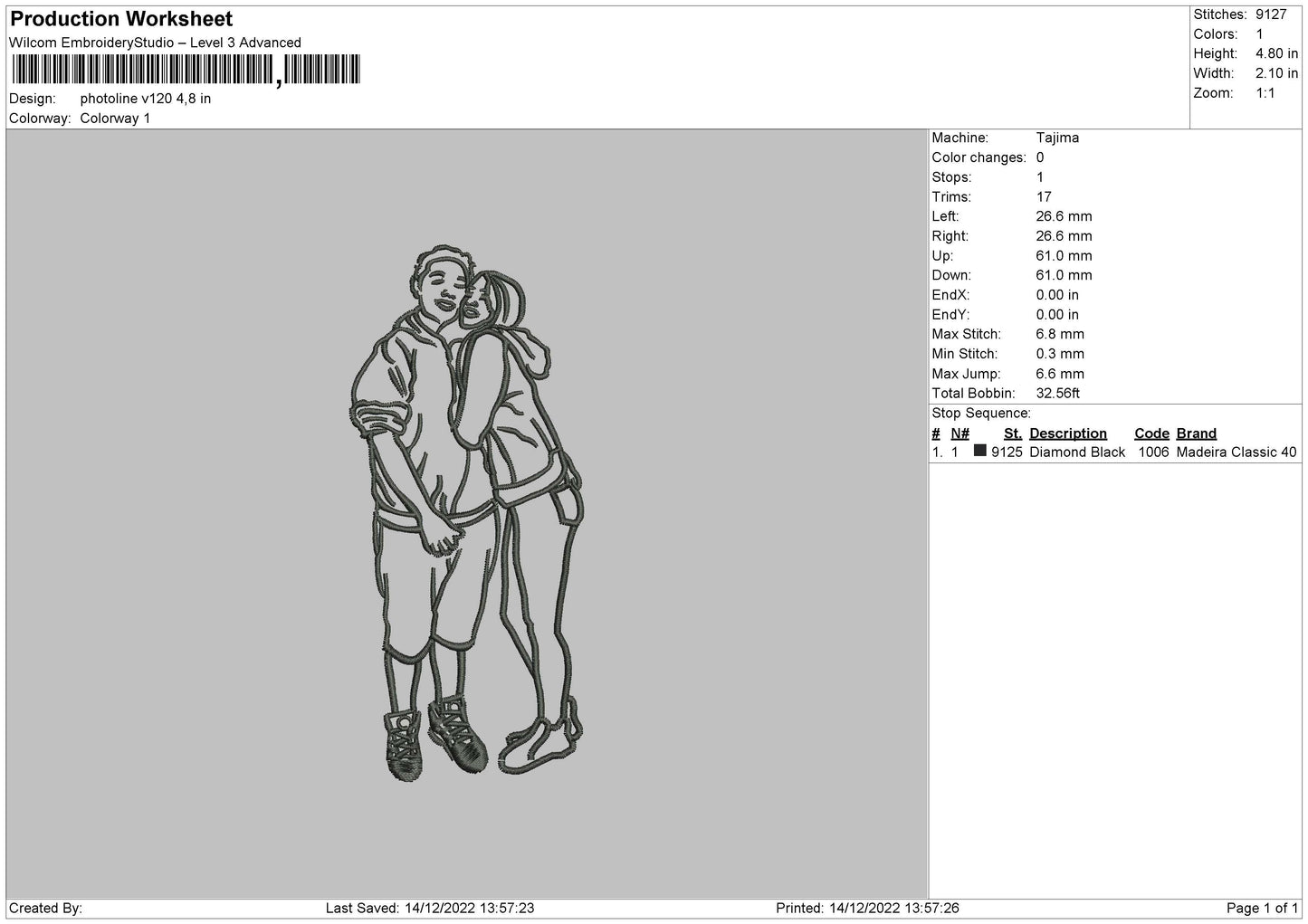 Photoline V120 Embroidery File 6 sizes