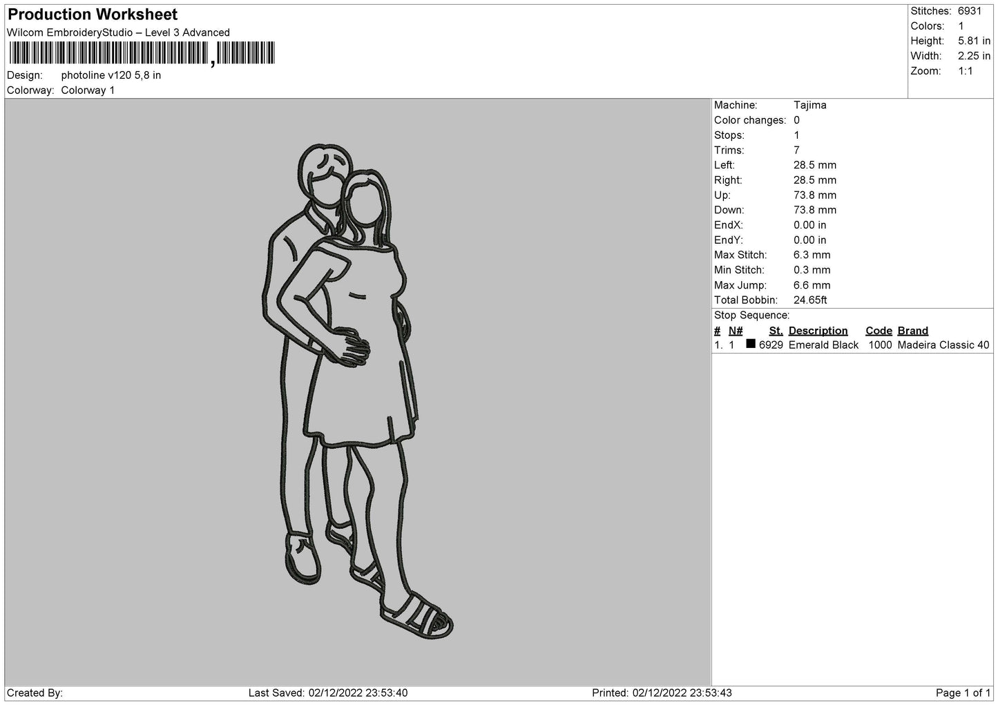 Photoline V120 Embroidery File 6 sizes