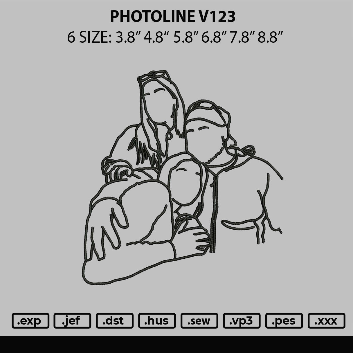 Photoline V123 Embroidery File 6 sizes