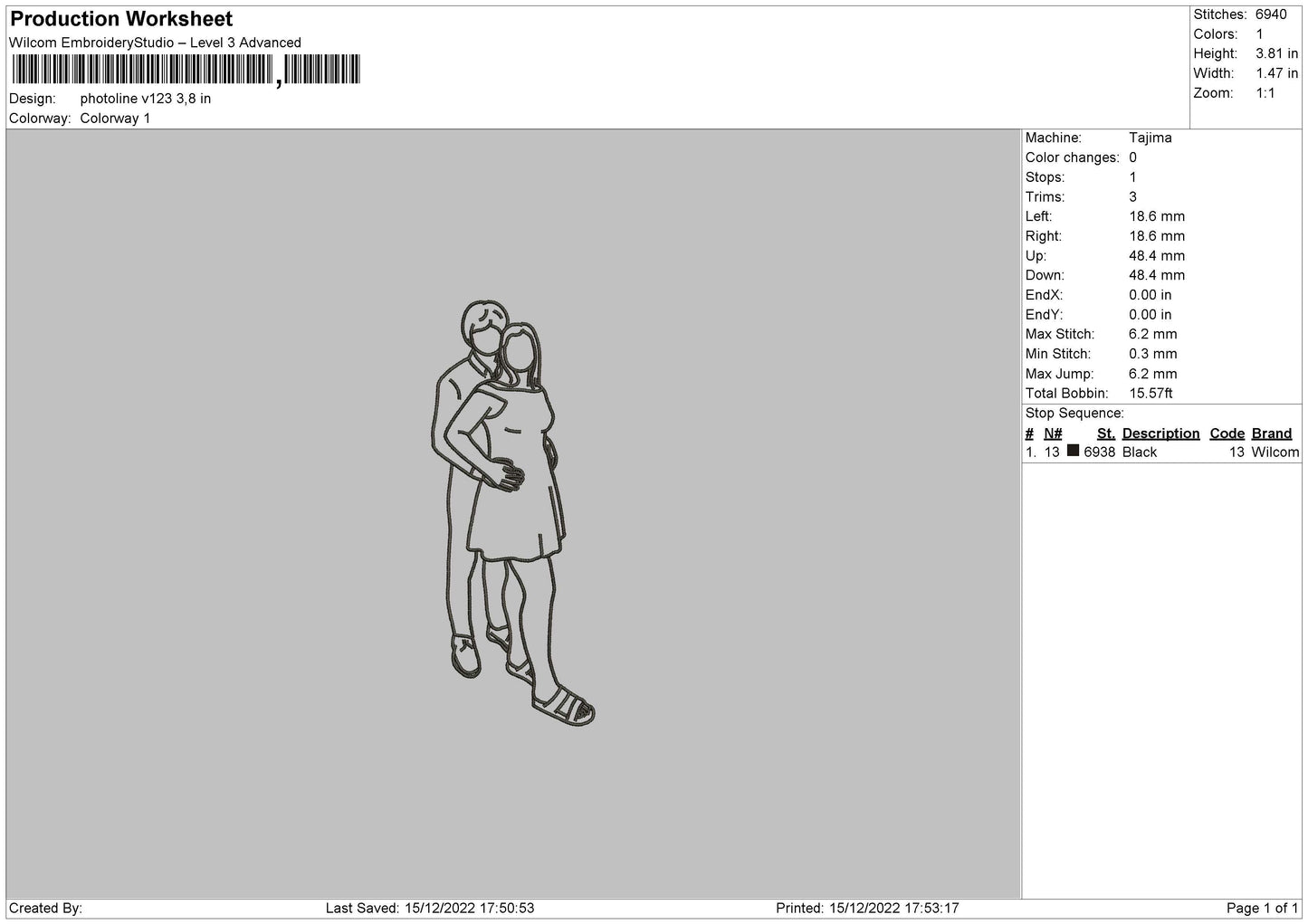 Photoline V123 Embroidery File 6 sizes
