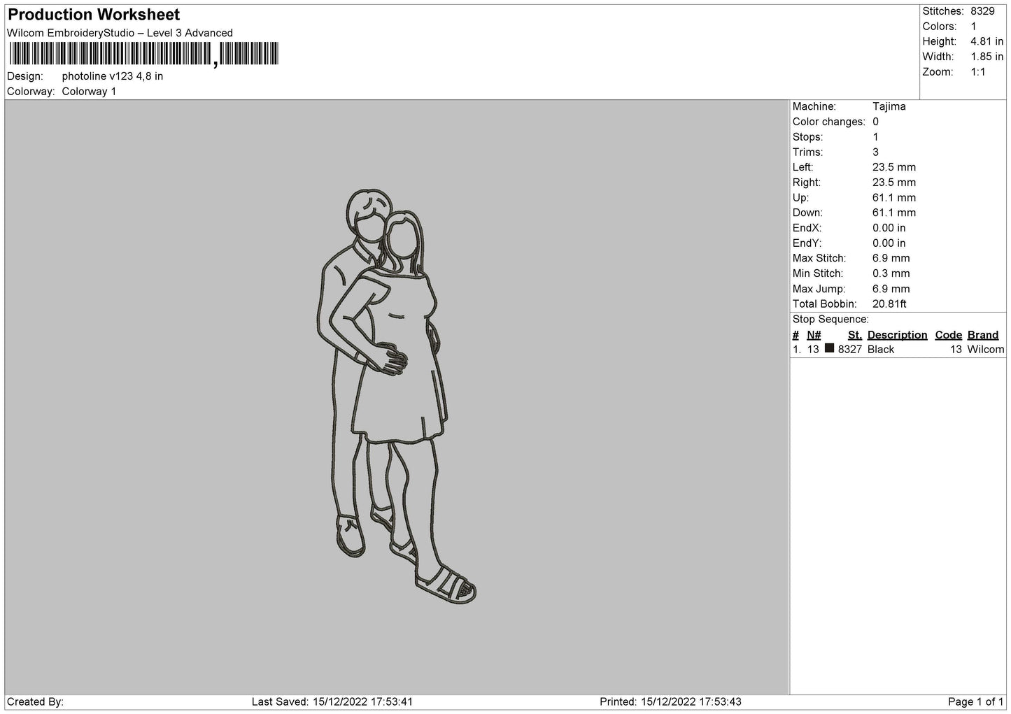 Photoline V123 Embroidery File 6 sizes