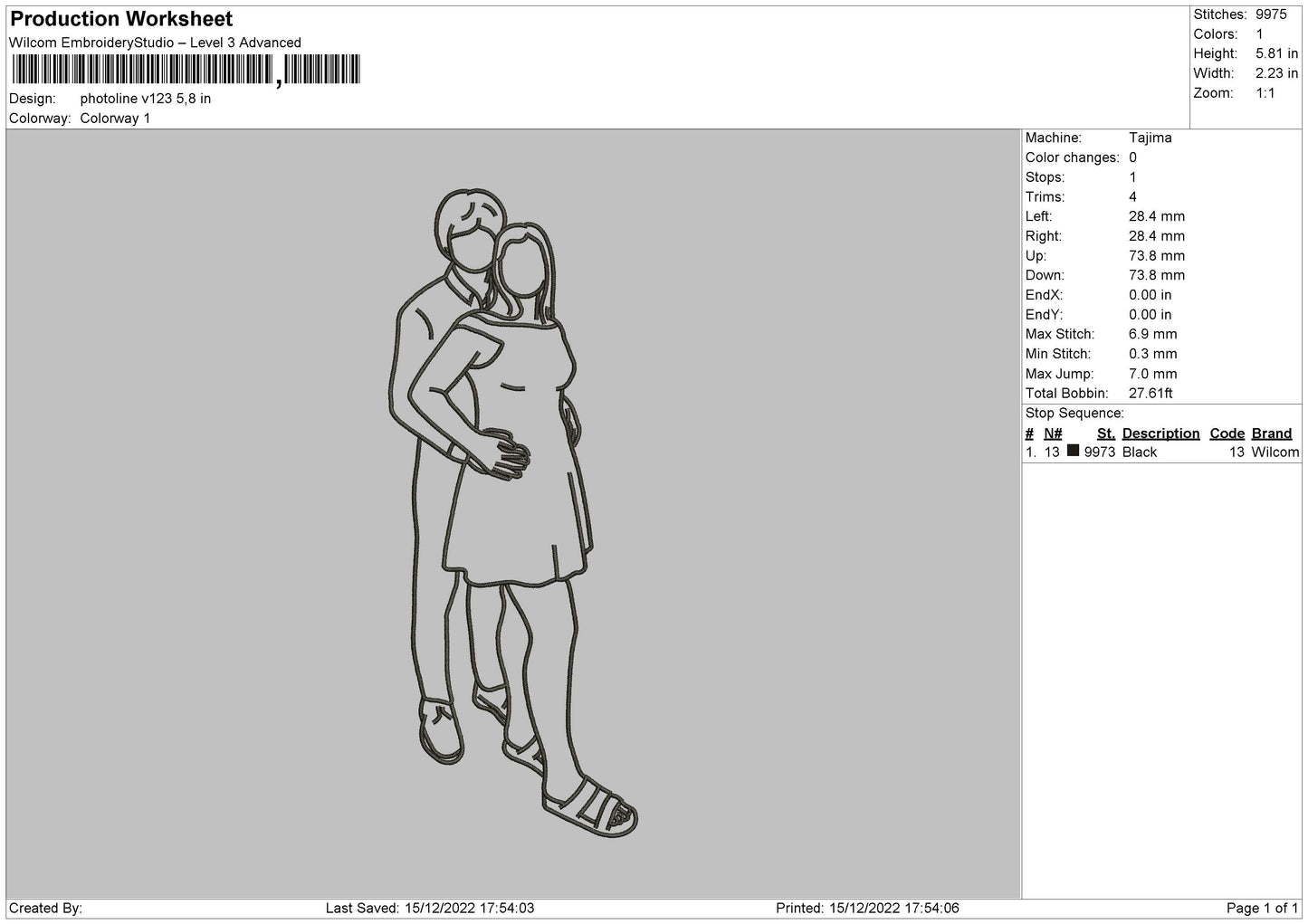 Photoline V123 Embroidery File 6 sizes