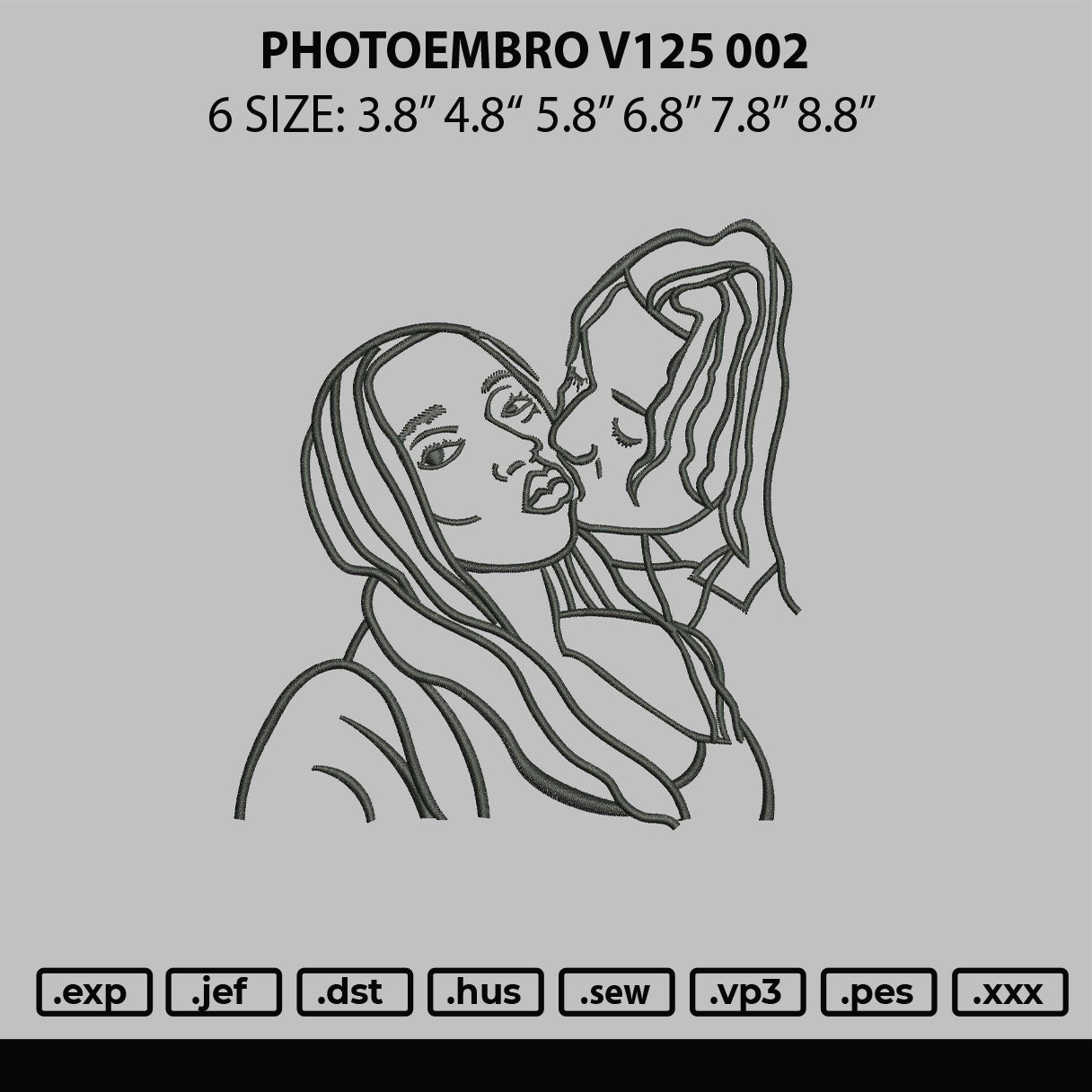 Photoline V125 V002 Embroidery File 6 sizes