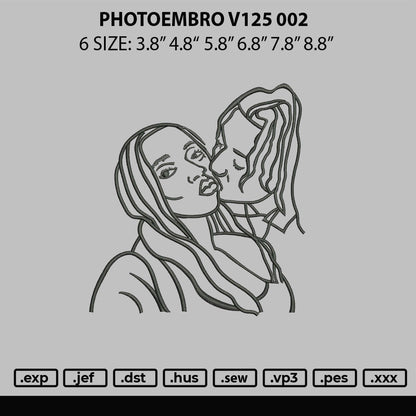 Photoline V125 V002 Embroidery File 6 sizes