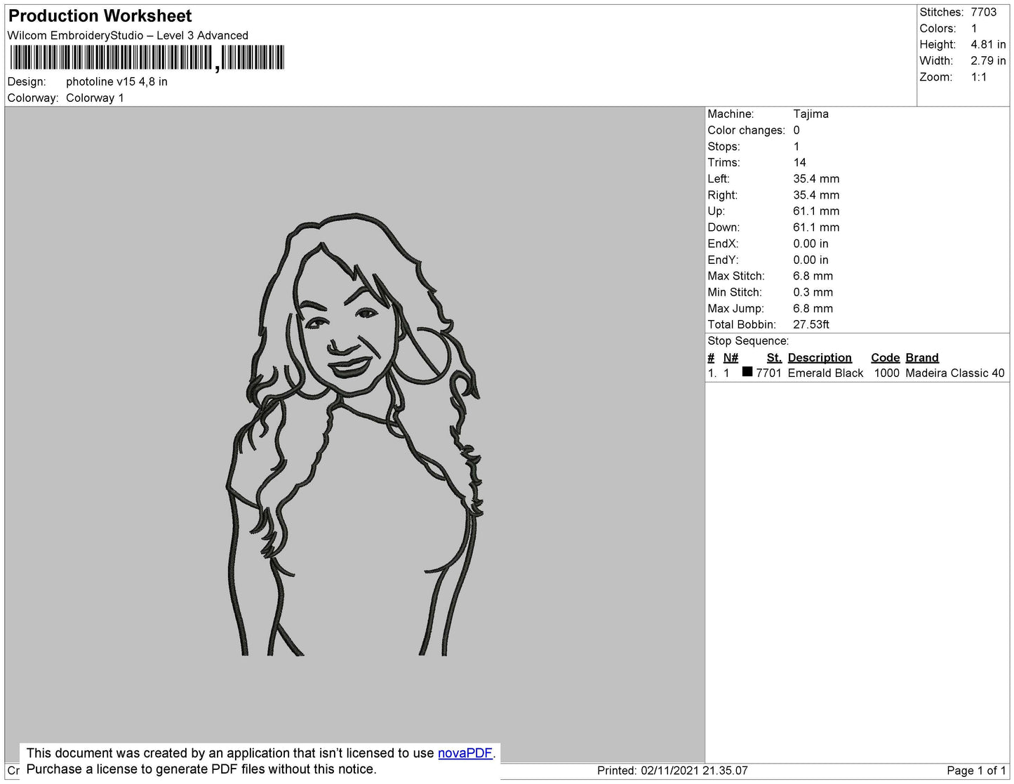 Photoline V15 Embroidery File 4 size
