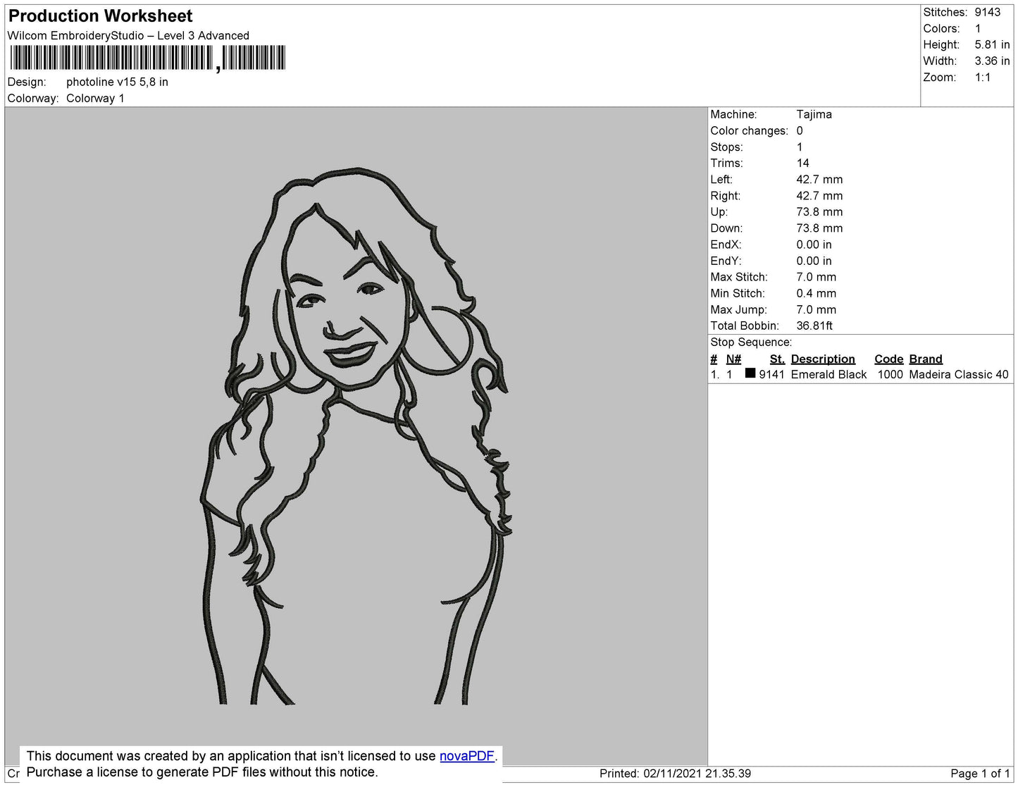 Photoline V15 Embroidery File 4 size