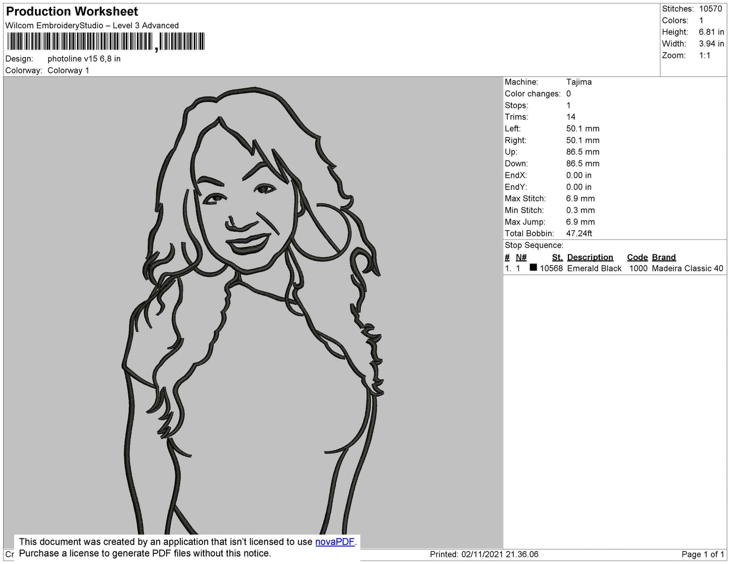 Photoline V15 Embroidery File 4 size