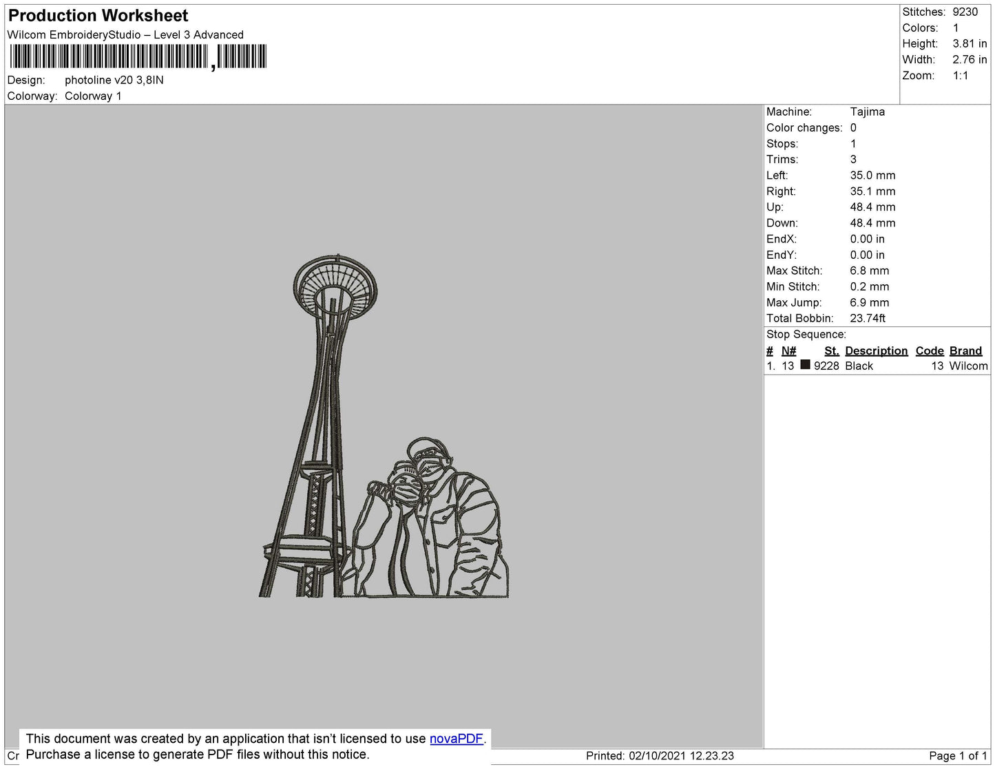 Photoline V20 Embroidery File 4 size