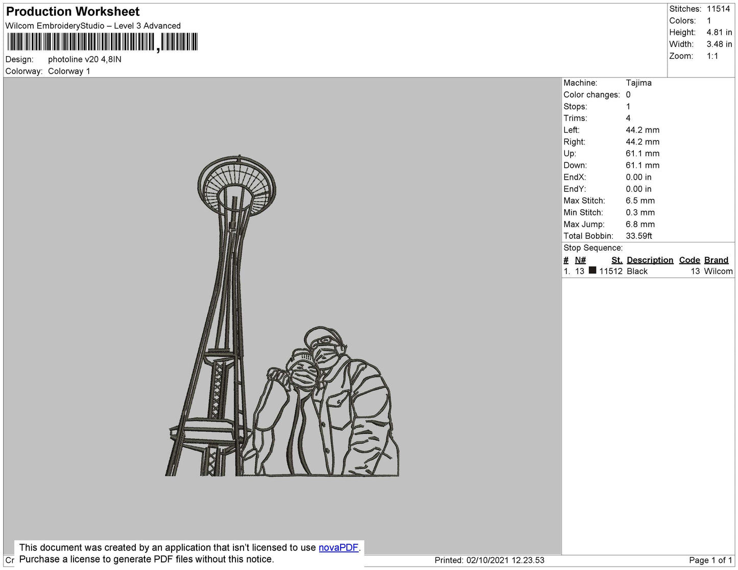 Photoline V20 Embroidery File 4 size