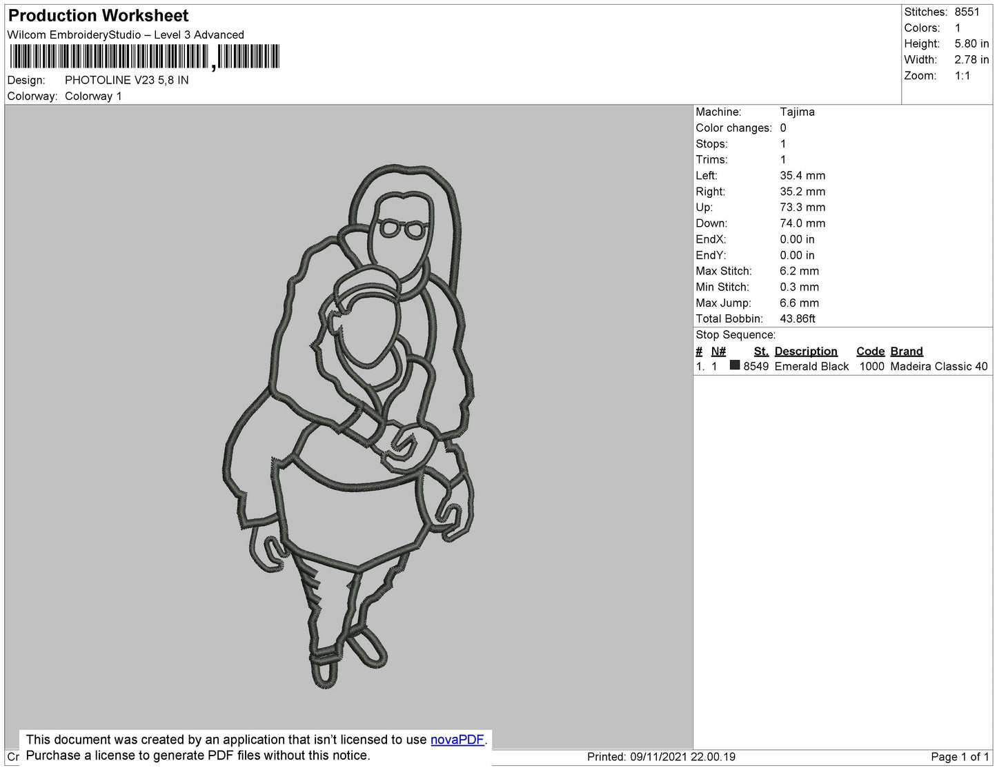Photoline V23 Embroidery File 4 size