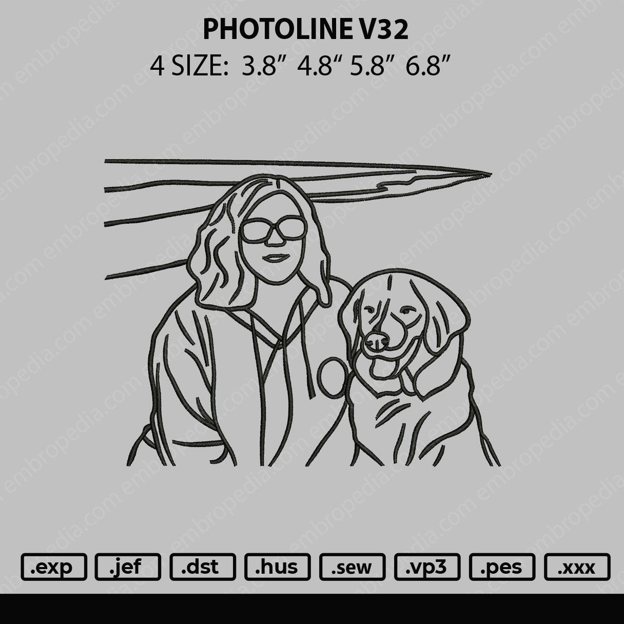 Photoline V32 Embroidery FIle 4 size