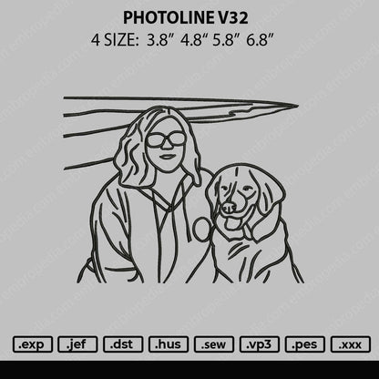 Photoline V32 Embroidery FIle 4 size