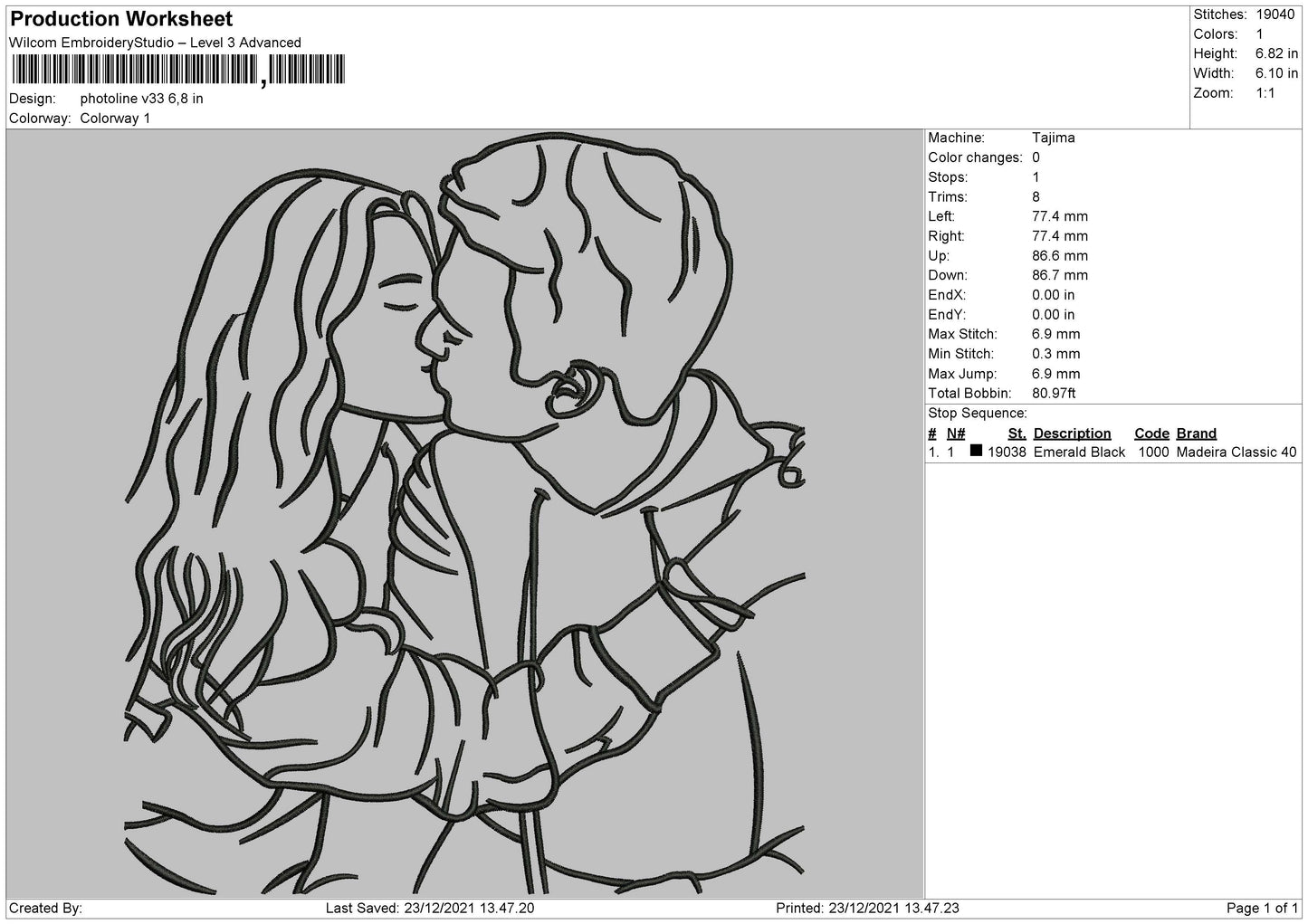 Photoline V33 Embroidery File 4 size