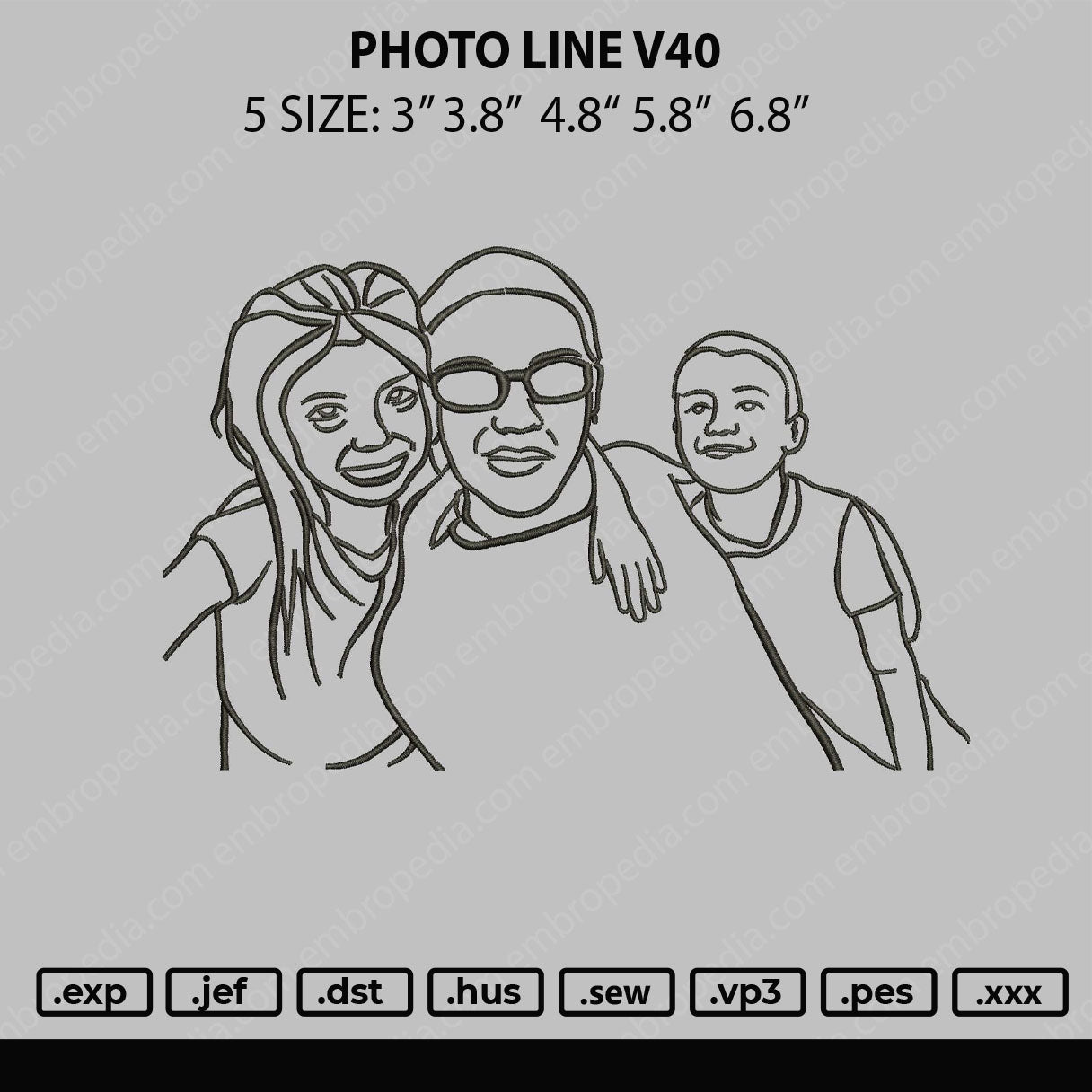 Photo Line V40 Embroidery File 4 size