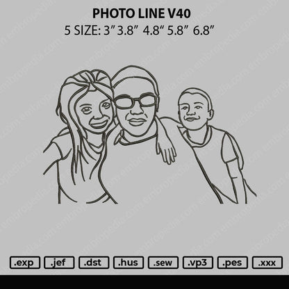 Photo Line V40 Embroidery File 4 size