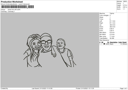 Photo Line V40 Embroidery File 4 size
