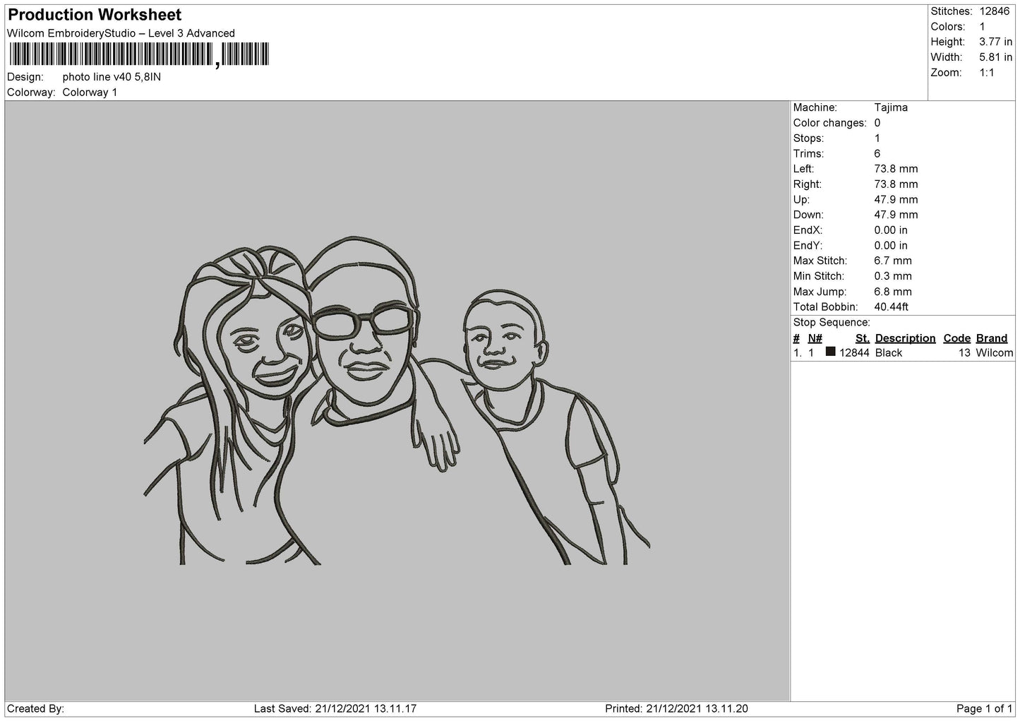 Photo Line V40 Embroidery File 4 size