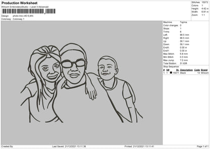 Photo Line V40 Embroidery File 4 size