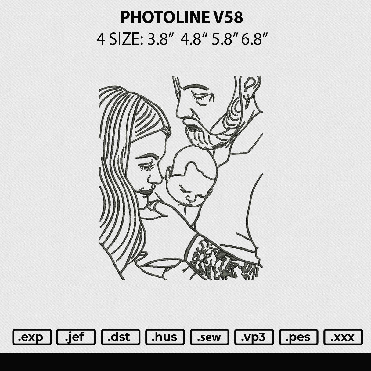 Photoline V58 Embroidery File 4 sizes
