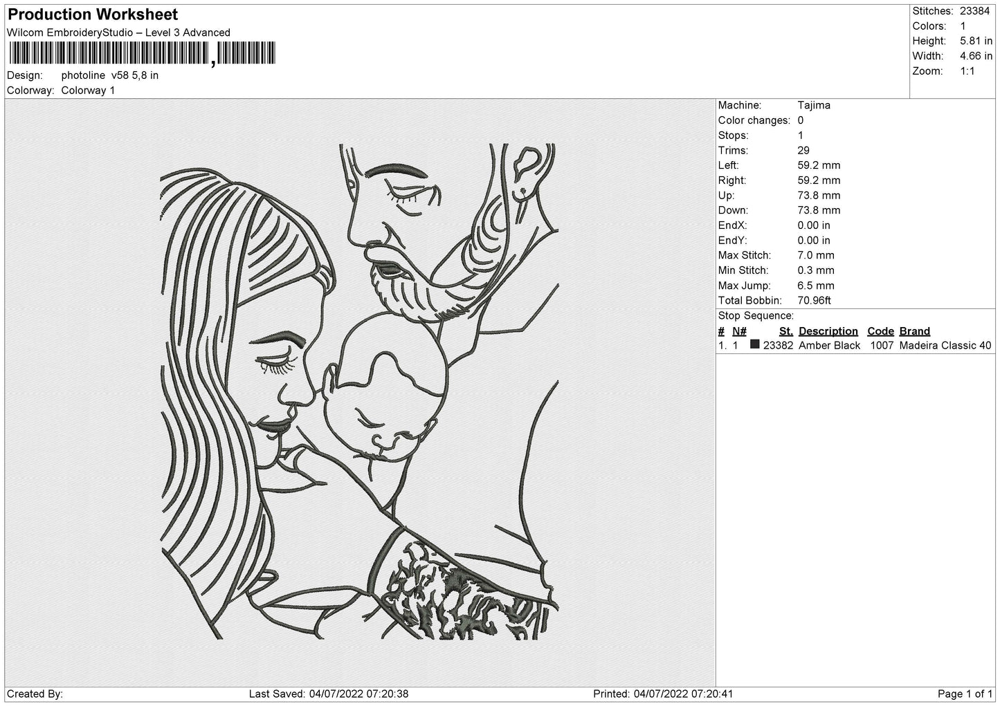 Photoline V58 Embroidery File 4 sizes