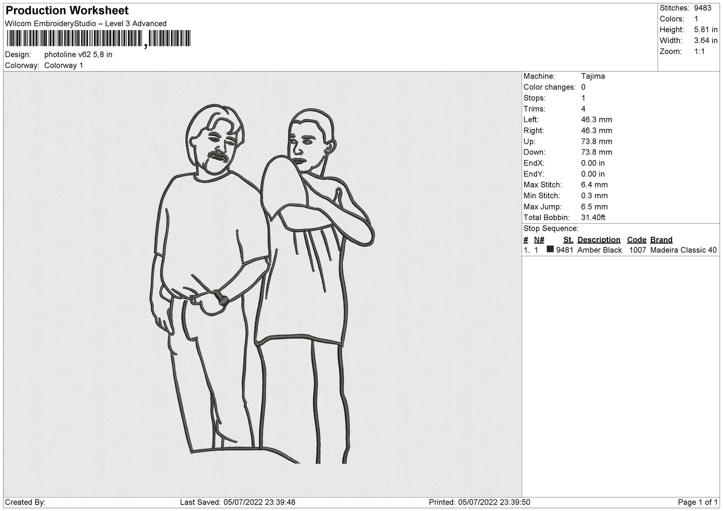Photoline V62 Embroidery File 4 sizes