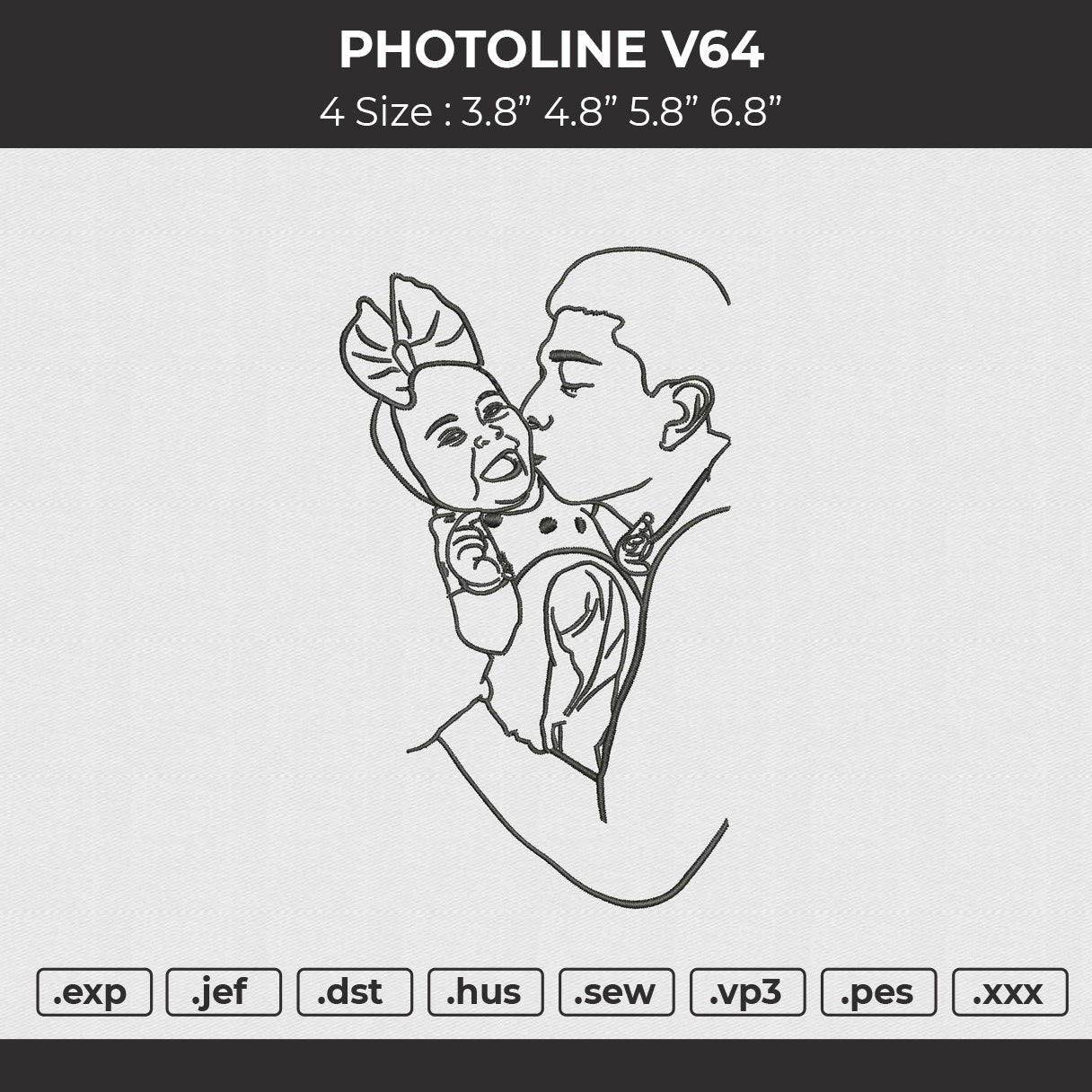 Photoline V64 Embroidery File 4 size