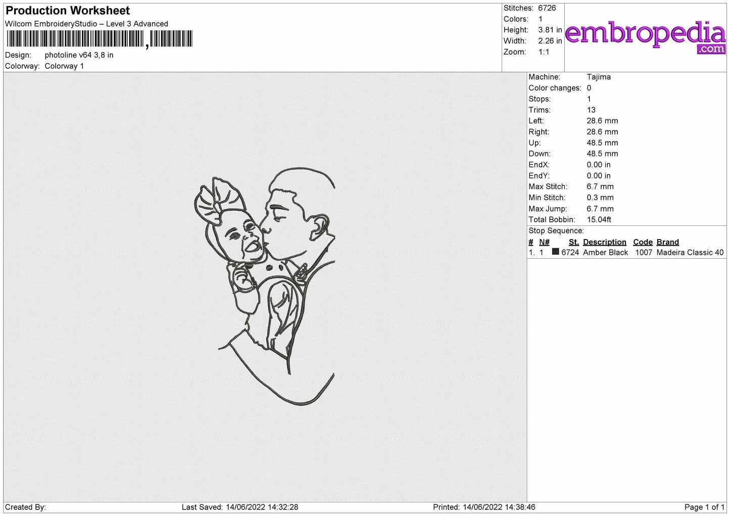 Photoline V64 Embroidery File 4 size