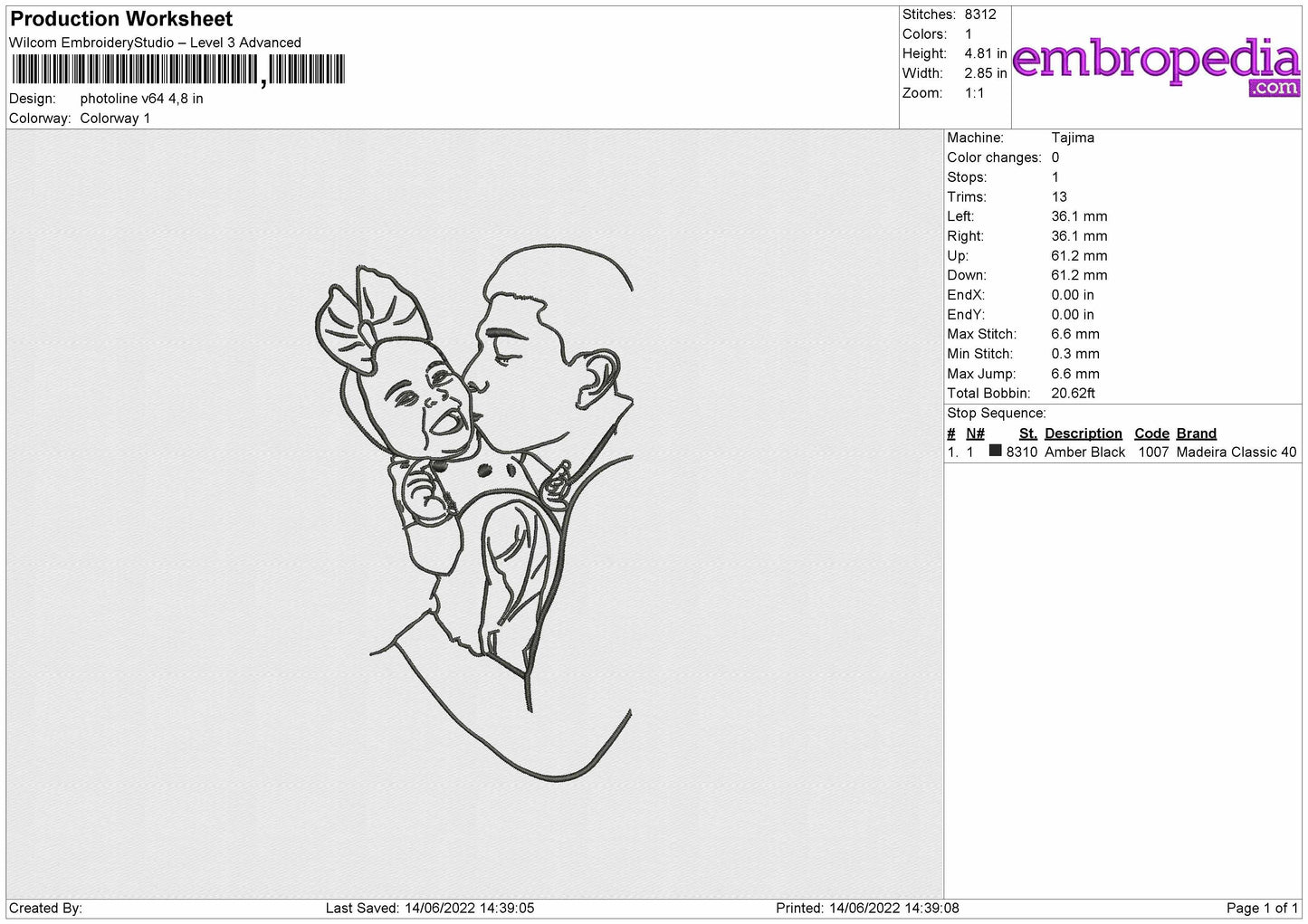 Photoline V64 Embroidery File 4 size