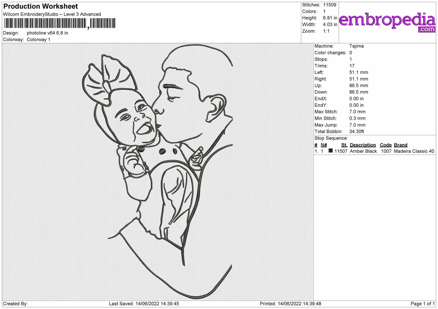 Photoline V64 Embroidery File 4 size