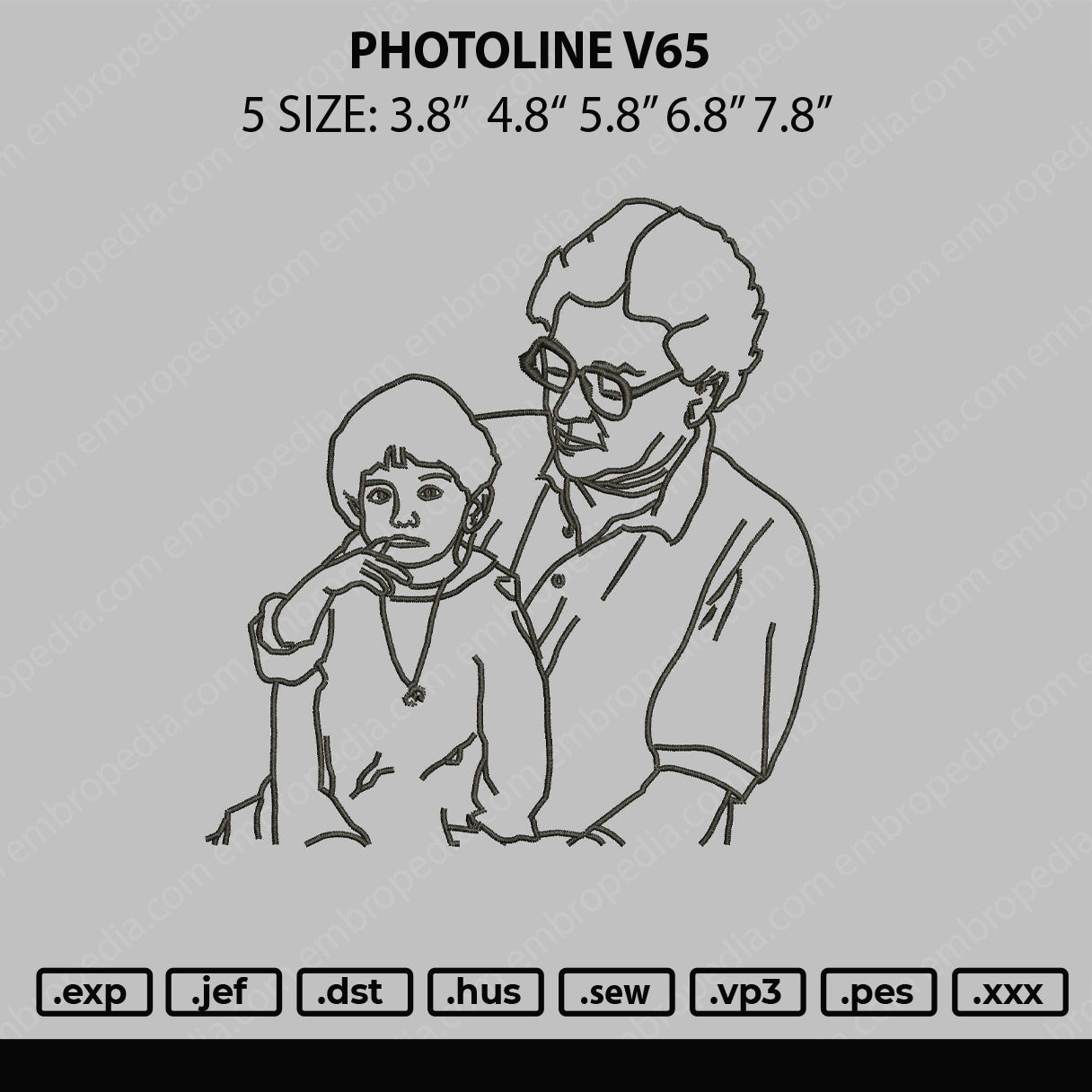 Photoline V65 Embroidery File 5 sizes