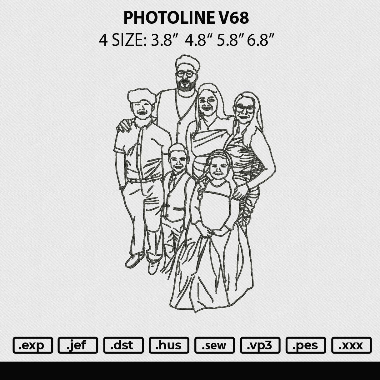 Photoline V68 Embroidery File 4 size