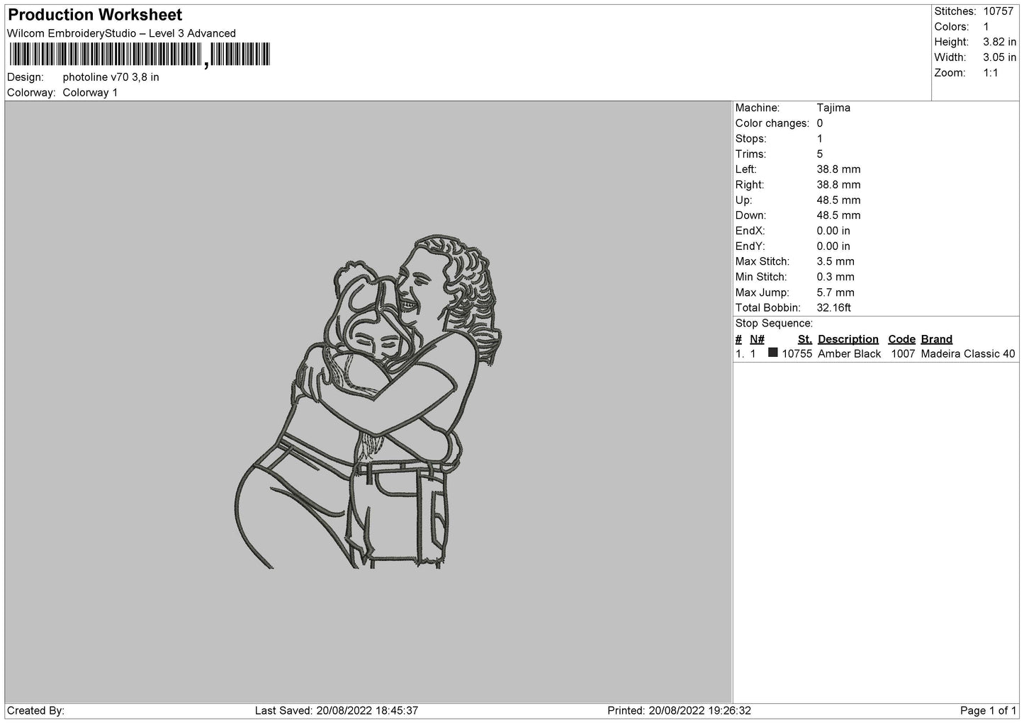 Photoline V70 Embroidery File 5 sizes