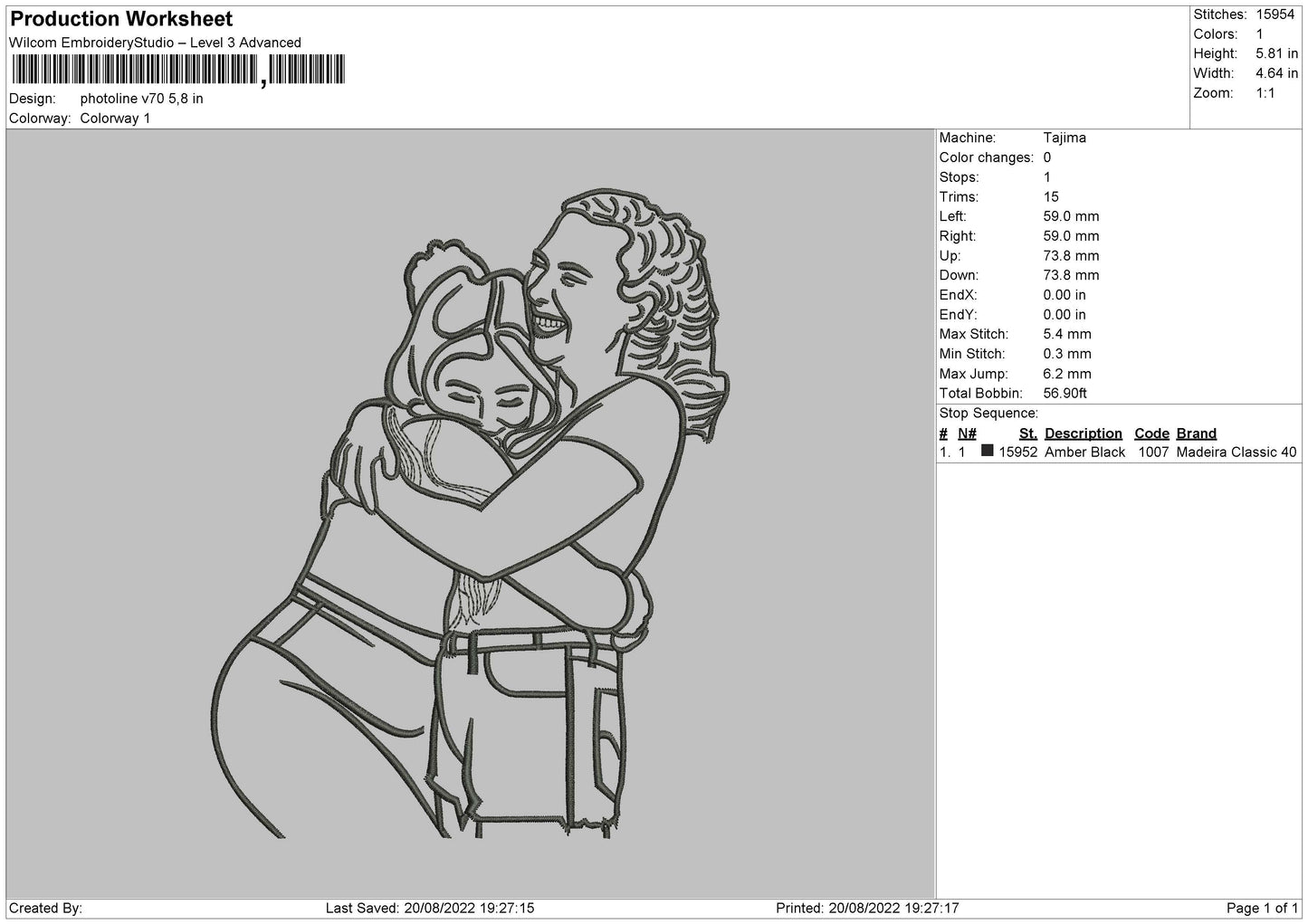 Photoline V70 Embroidery File 5 sizes