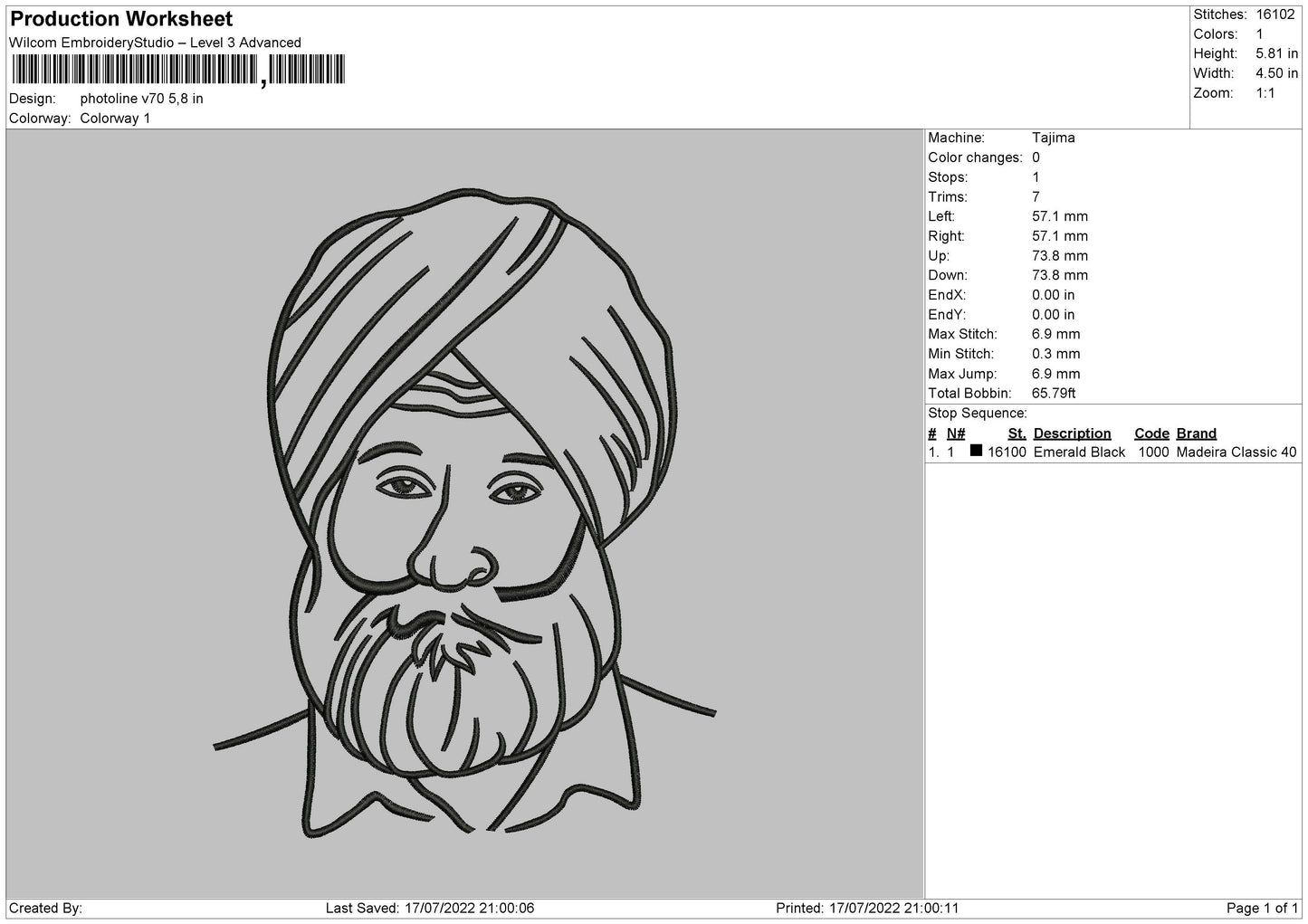 Photoline V70 Embroidery File 4 sizes