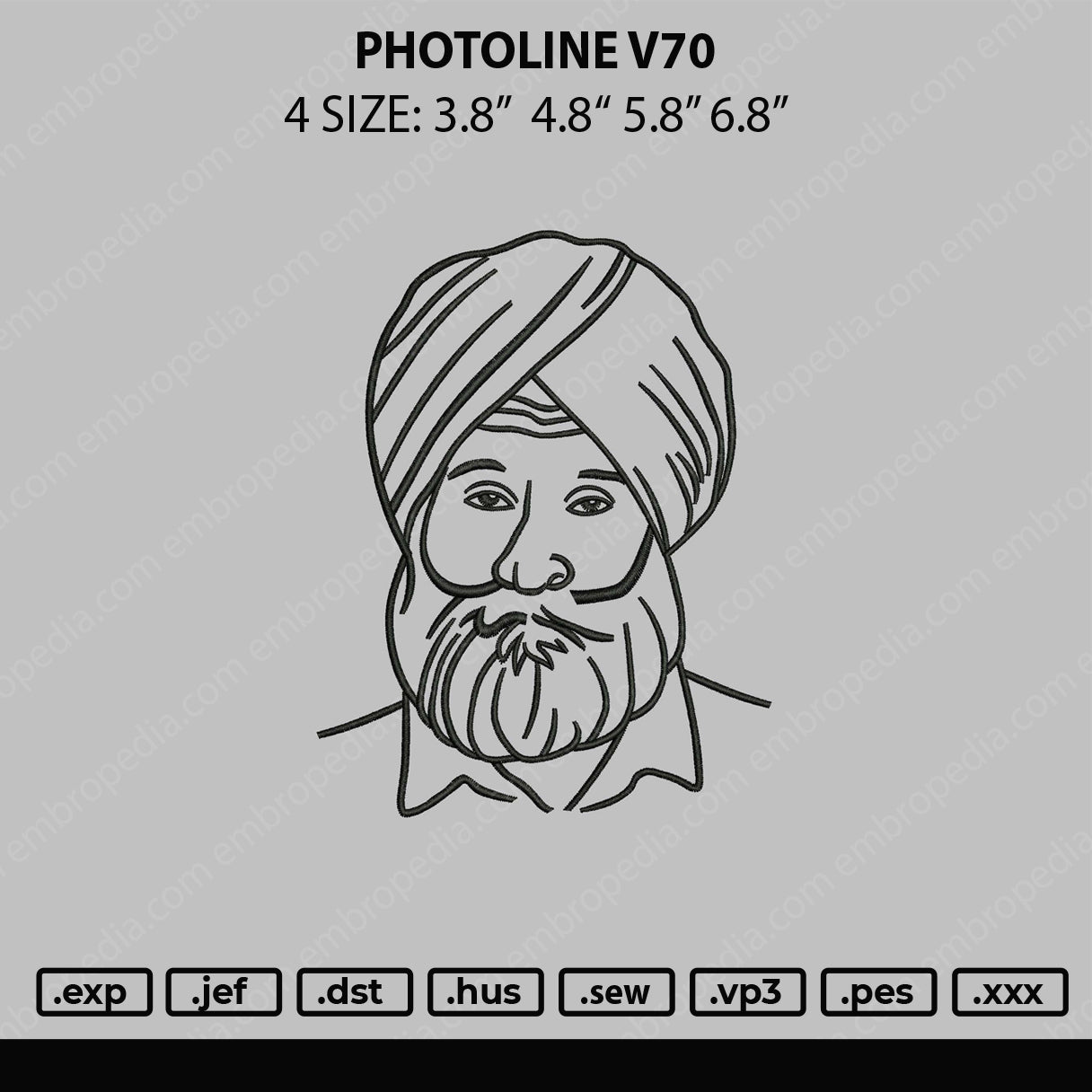 Photoline V70 Embroidery File 4 sizes