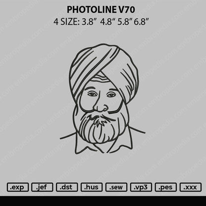 Photoline V70 Embroidery File 4 sizes