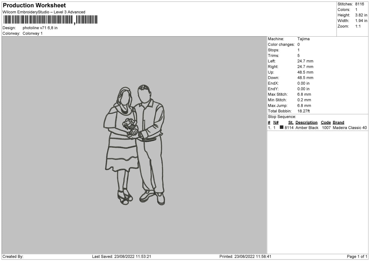 Photoline V71 Embroidery File 5 sizes