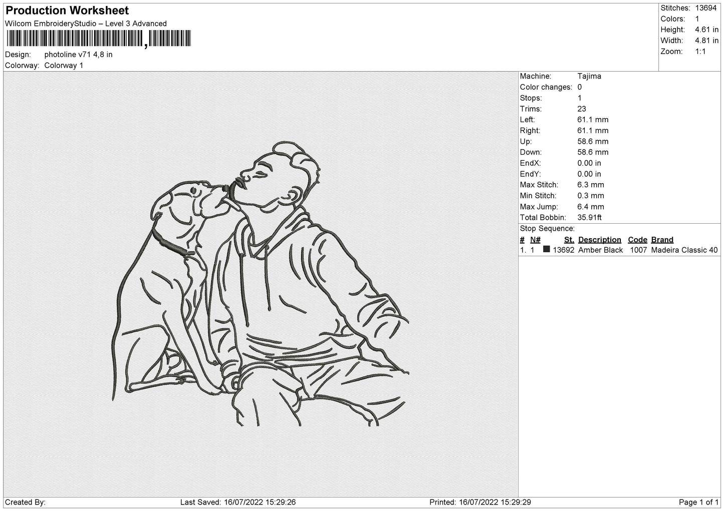 Photoline V71 Embroidery File 4 sizes