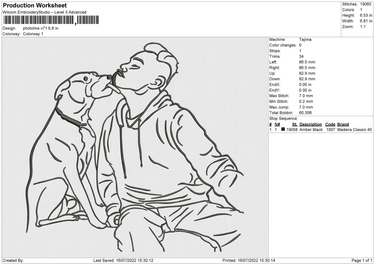 Photoline V71 Embroidery File 4 sizes