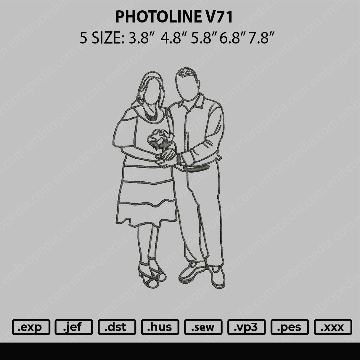 Photoline V71 Embroidery File 5 sizes