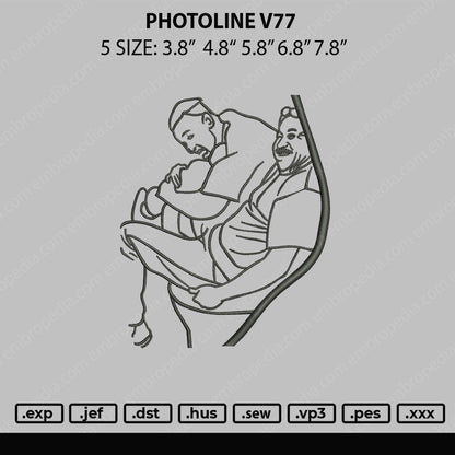 Photoline V77 Embroidery File 5 sizes