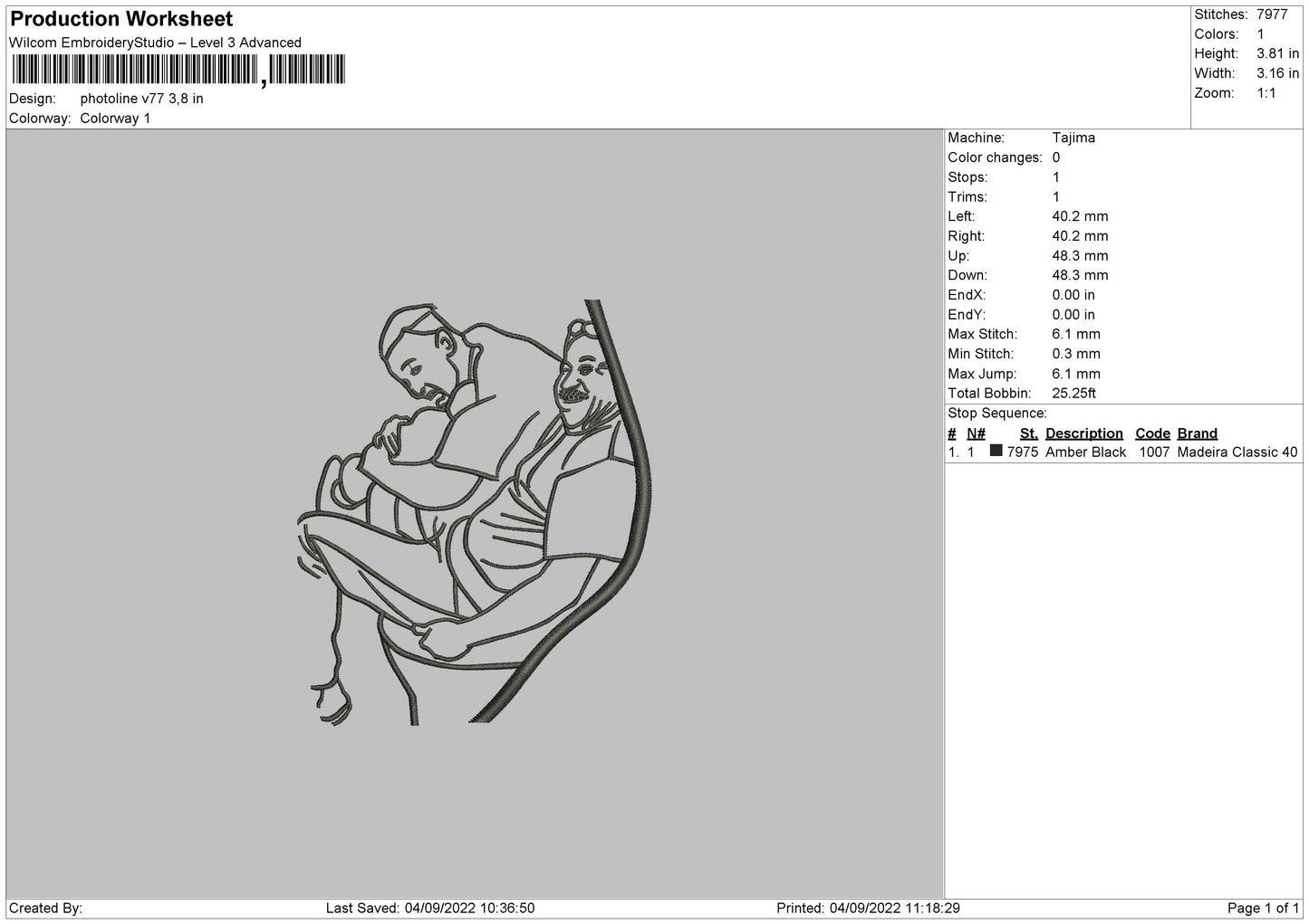 Photoline V77 Embroidery File 5 sizes